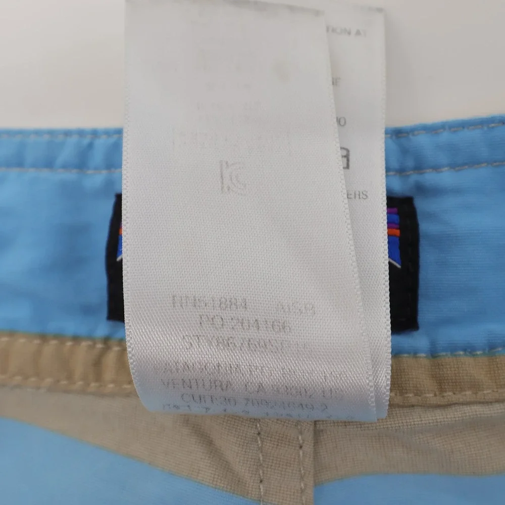 Patagonia‎ Minimalist Wavefarer Striped Board Shorts Blue Tan Mens Size 33